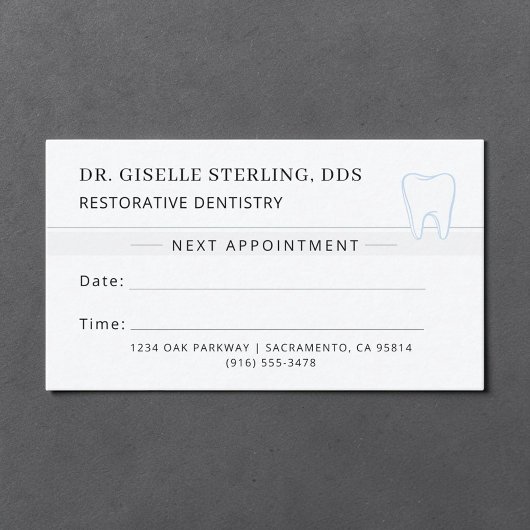 修復歯科 歯科予約カード 名刺