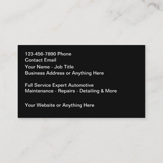 修復車のおよびリカバリサービス 名刺 (裏面)