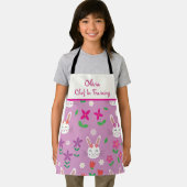 修業に花のシェフが入ったかわいいバンニー エプロン (インサイチュ)