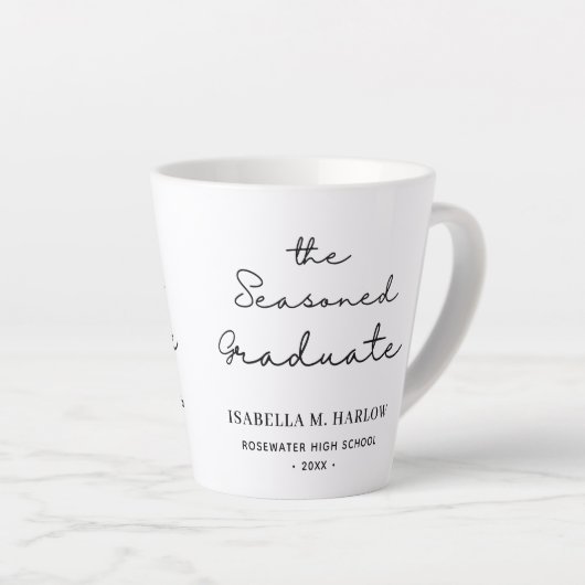 修業生パーソナライズされた カフェラテマグ (右アングル)