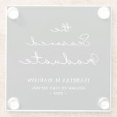 修業生パーソナライズされた ガラスコースター (裏面)