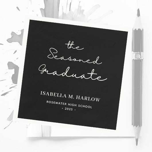 修業生パーソナライズされた スタンダードカクテルナプキン