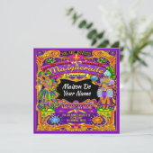 修正されたマスカレードマルディグラスカーニバル招待状 招待状 (スタンド正面)