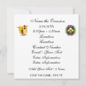 修正されたマスカレードマルディグラスカーニバル招待状 招待状 (裏面)