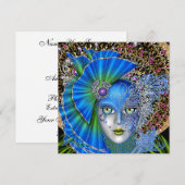 修正されたマスカレードマルディグラス招待状 招待状 (正面/裏面)