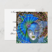 修正されたマスカレードマルディグラス招待状 招待状 (正面/裏面)