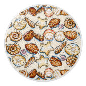 修正された小さな貝小さな引き出しノブ セラミックノブ (正面)