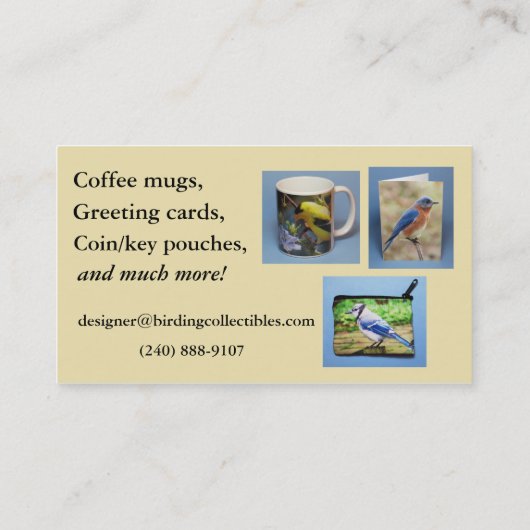 修正されたBirdingCollectiblesの名刺 名刺 (裏面)