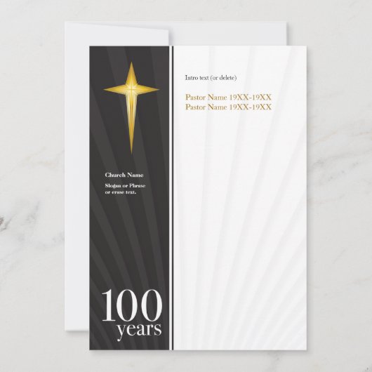 修正されるカスタマイズ可能な100年教会記念日- 招待状 (裏面)