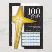 修正されるカスタマイズ可能な100年教会記念日- 招待状 (正面/裏面)