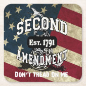 修正のガズデンの第2旗は私で踏みません スクエアペーパーコースター (正面)