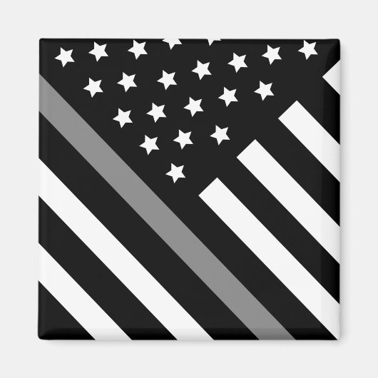 修正オフィサーブラックグレーフラッグマグネット マグネット (正面)