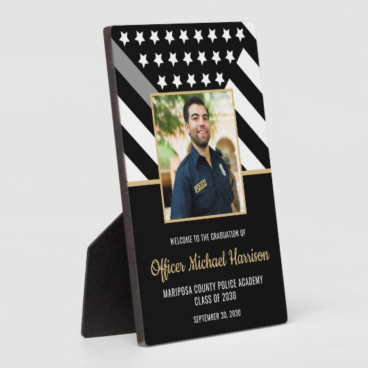 修正オフィサー卒業パーティー写真へようこそ フォトプラーク (側面)