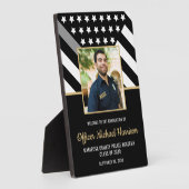 修正オフィサー卒業パーティー国旗の写真 フォトプラーク (側面)