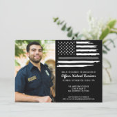 修正オフィサー卒業パーティー国旗の写真 招待状 (スタンド正面)