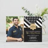 修正オフィサー卒業パーティー国旗の写真 招待状 (スタンド正面)