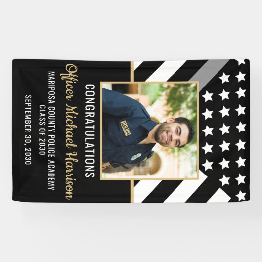 修正オフィサー卒業パーティー国旗の写真 横断幕 (横)