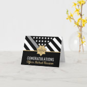 修正オフィサー薄い銀線の退職 カード (黄色い花)