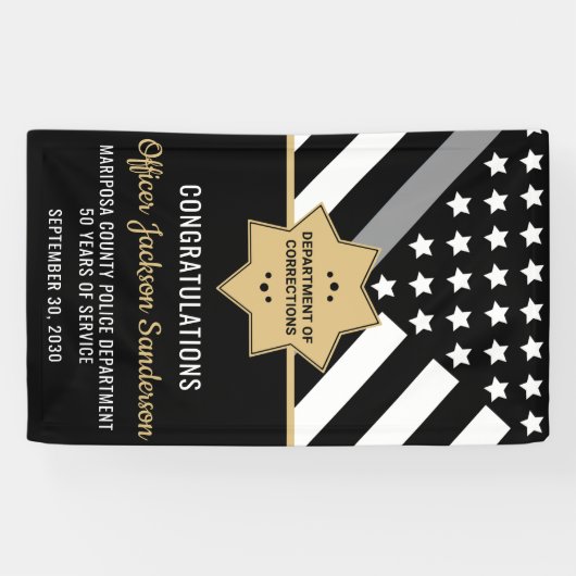 修正オフィサー退職銀線ウェルカム 横断幕 (横)