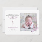 修正ハートピンクベビー告知カード 招待状 (正面)