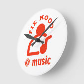 修正ムード@Byミュージックウォール時計 ラウンド壁時計 (傾斜)