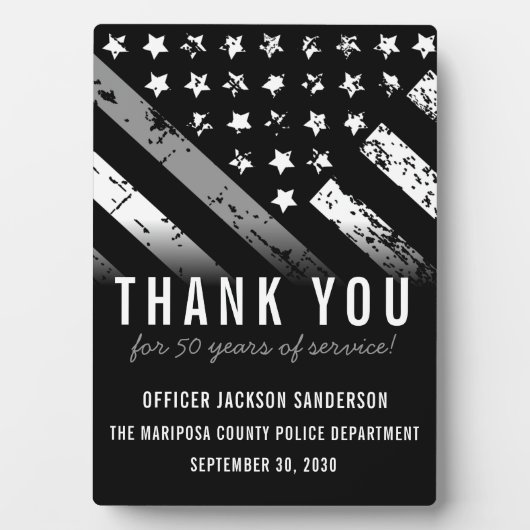 修正役員退職金薄銀線 フォトプラーク (正面)