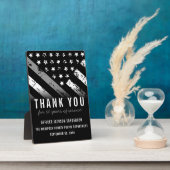 修正役員退職金薄銀線 フォトプラーク (側面)