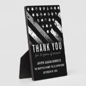 修正役員退職金薄銀線 フォトプラーク (側面)