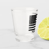 修正用細い灰色の線アメリカのフラグ名の追加 ショットグラス (左)
