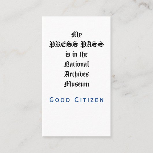 修正第1回の監査 – プレスパス 名刺 (正面)