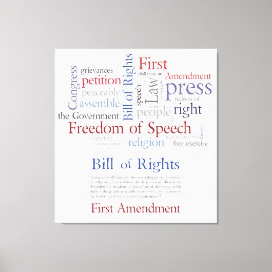 修正第1条 – 言論の自由 キャンバスプリント (正面)