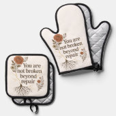 修理を超えて壊れていない 鍋つかみ&鍋敷きセット (正面/裏面)