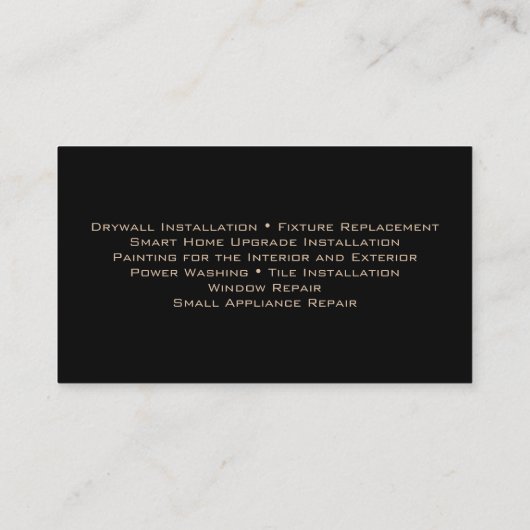 修理サービスの便利屋ホームの改善 名刺 (裏面)