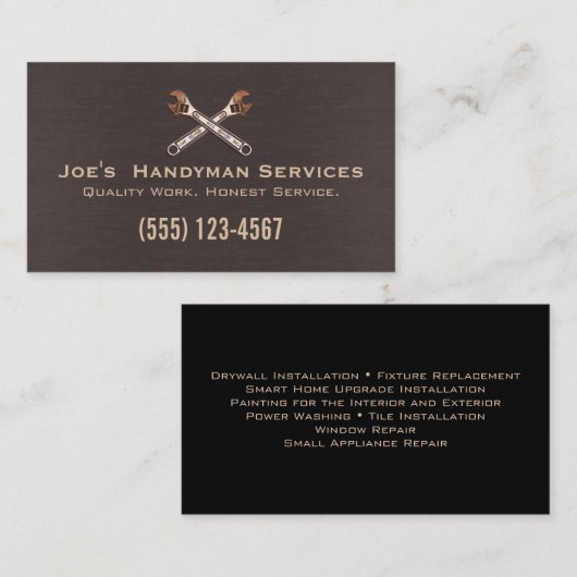 修理サービスの便利屋ホームの改善 名刺 (正面/裏面)