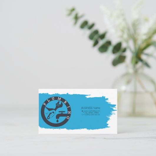 修理サービス給排水衛生設備の名刺 名刺 (スタンド正面)