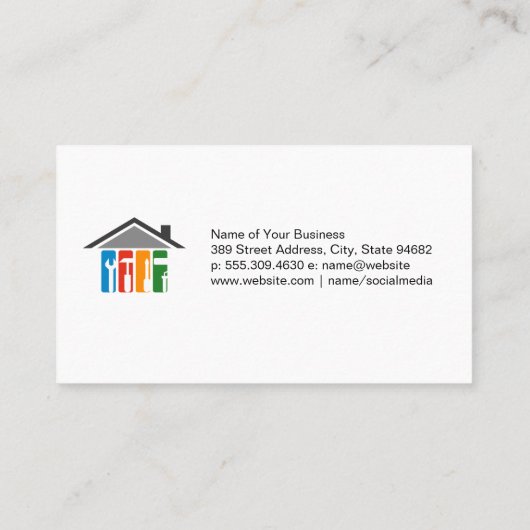 修理サービス | 手のひらツールアイコン 名刺 (裏面)