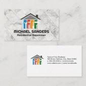 修理サービス | 手のひらツールアイコン 名刺 (正面/裏面)