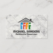 修理サービス | 手のひらツールアイコン 名刺 (正面)