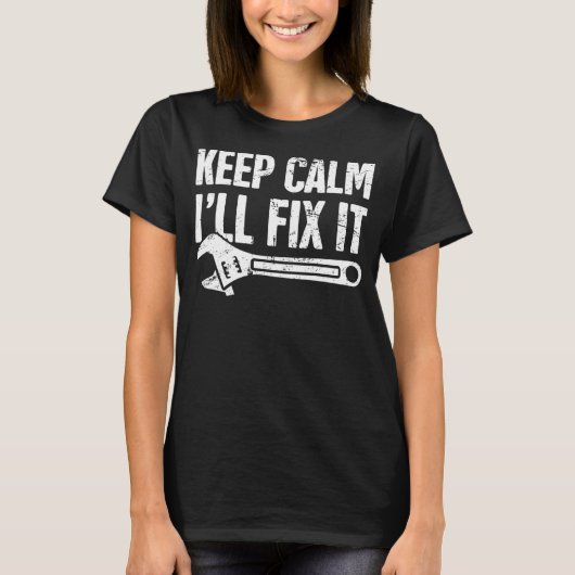 修理ショップ従業員テクニシャンカーメカ Tシャツ (正面)