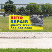 修理ショップ車の広告のパーソナライズ 横断幕 (インサイチュ)