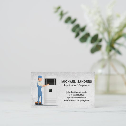 修理作業員の作業機器 名刺 (スタンド正面)