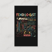 修理工おもしろいパパ職人夫カラフル 名刺 (正面)