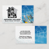 修理工 | 大工の道具 | ブループリント 名刺 (正面/裏面)