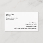 修理最高の車のサービス 名刺 (裏面)