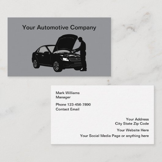 修理最高の車のサービス 名刺 (正面/裏面)