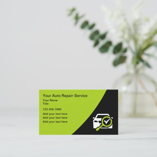 修理車のサービス整備士名刺 名刺 (スタンド正面)