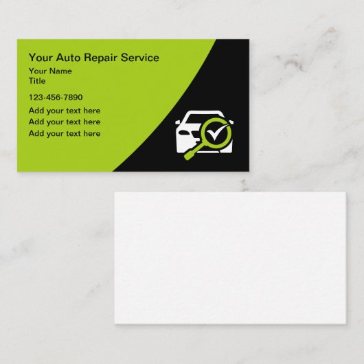 修理車のサービス整備士名刺 名刺 (正面/裏面)