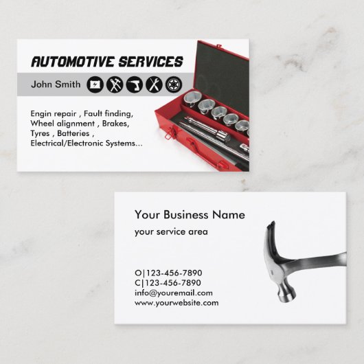 修理車のサービス 名刺 (正面/裏面)