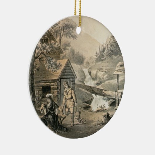 「修繕」に、「Davy Crockett」のstarrのためのポスターサドルを置いて下さい セラミックオーナメント (右)