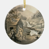 「修繕」に、「Davy Crockett」のstarrのためのポスターサドルを置いて下さい セラミックオーナメント (正面)